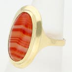 Ring - 14 karaat Geel goud - Agaat, Nieuw