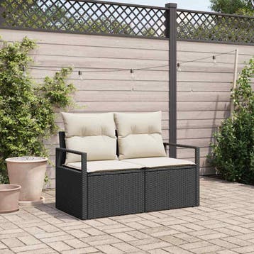 vidaXL Tuin Sofa met kussen 120 x 62 x 69 cm poly rattan, Verzenden
