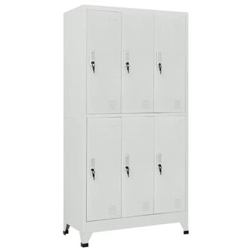 vidaXL Lockerkast met 6 vakken 90x45x180 cm staal grijs, Verzenden
