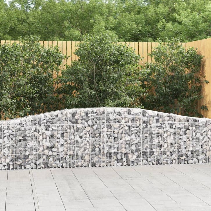 vidaXL Schanskorven 2 st gewelfd 400x30x60/80 cm ijzer, Tuin en Terras, Bloempotten, Nieuw, Verzenden