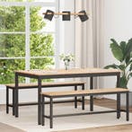 vidaXL Eettafel Naturel 150 x 90 x 75 cm Massief grenenhout, Huis en Inrichting, Tafels | Eettafels, Verzenden, Nieuw