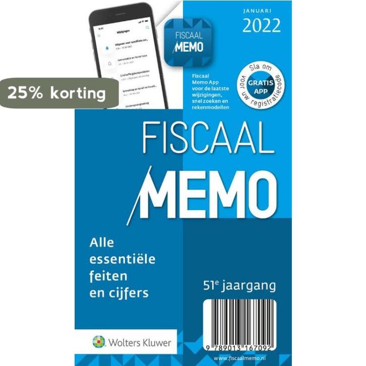 Fiscaal Memo januari 2022 9789013167092, Livres, Science, Envoi