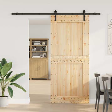 vidaXL Schuifdeur NARVIK 100 x 210 cm (213,5 cm) Naturel en, Verzenden, Nieuw