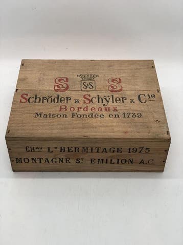 3 x 75cl Chateau lHermitage Montagne-St.Emilion 1975 (rood), Ophalen of Verzenden, Nieuw, Frankrijk, Rode wijn