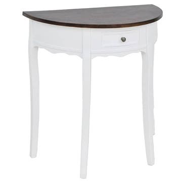 vidaXL Wandtafel met lade halfrond bruin, Verzenden, Nieuw