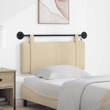 vidaXL Hangend hoofdbord Crèmekleurig Stof, Huis en Inrichting, Verzenden, Nieuw