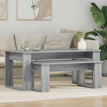 vidaXL Koffietafel Set 2 st Grijs Sonoma 100 x 50 x 42 cm, Verzenden, Nieuw