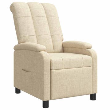 vidaXL Recliner Crèmekleurig Stof, Huis en Inrichting, Verzenden, Nieuw