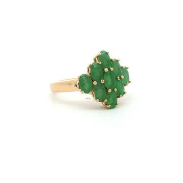 Zonder minimumprijs - Ring Zilver - 1.82ct. tw. Smaragd -, Handtassen en Accessoires, Ringen, Nieuw