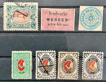 Russie 1863/1901 - Wenden - Mi.Nr. I, 1, 8, 10, 11, 12 bon, Gestempeld
