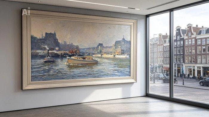 Evert Moll (1878-1955) - Amsterdam - Prins Hendrikkade, Antiek en Kunst, Kunst | Schilderijen | Klassiek