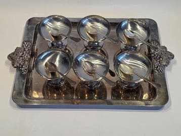 Piazza Effepi - Service à dessert (13) - Plaqué argent, inox