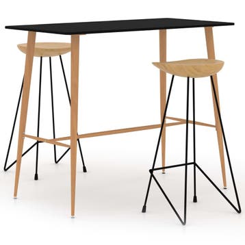 vidaXL 3-delige Barset zwart, Verzenden