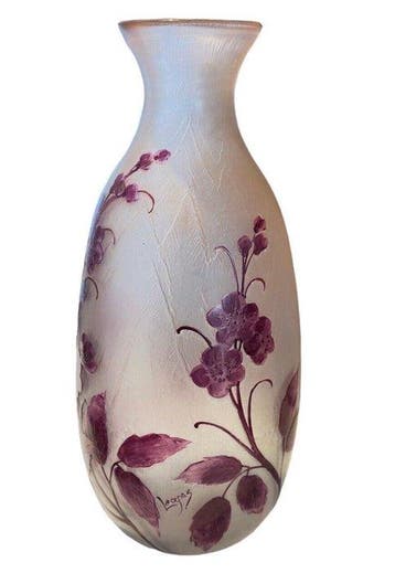 François-Théodore Legras - Vase - Verre - XL vase gravé, Antiek en Kunst