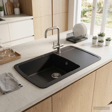 vidaXL Enkele keukenspoelbak Graniet 78 x 50 x 31 cm Grafiet, Verzenden, Nieuw