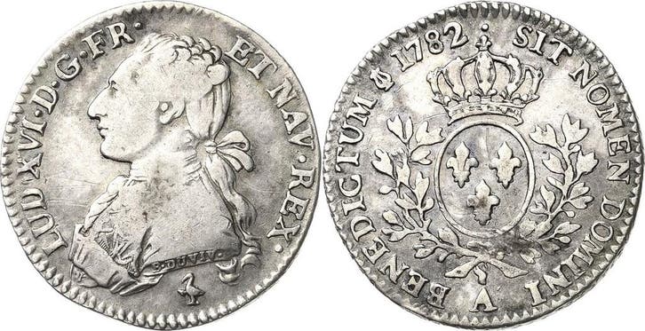 1/5 Écu aux rameaux dolivier 1782, Frankreich Ludwig Xv.., Timbres & Monnaies, Monnaies | Europe | Monnaies non-euro, Envoi