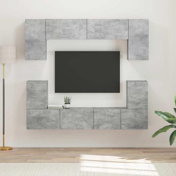 vidaXL Tv-meubelset 5 st Beton Grijs Bewerkt hout, Verzenden