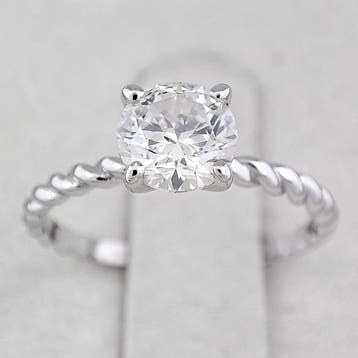 Ring - 14 karaat Witgoud - 1.02ct. tw. Diamant (Natuurlijk), Nieuw