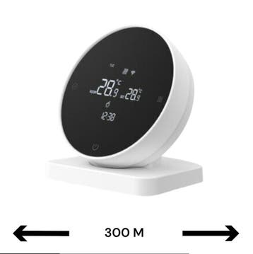 Smart WiFi Opbouw Thermostaat | Rond | Touchscreen | Draadlo, Verzenden