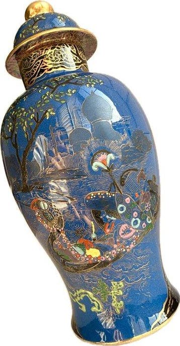 1920s Wilton Ware Chinoiserie temple jar, Chinese folk