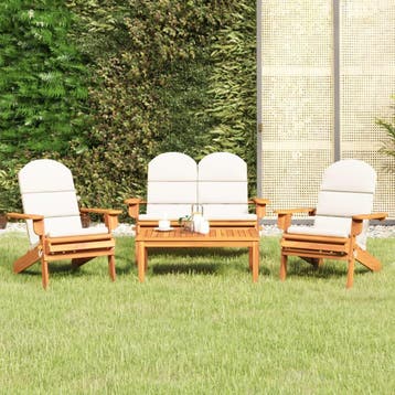 vidaXL 4-delige Loungeset Adirondack massief acaciahout, Jardin & Terrasse, Verzenden, Loungeset