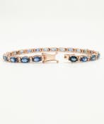 Bracelet - 18 carats Or rose Saphir - Diamant