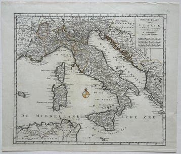 Italië - Italië; I. Tirion - Nieuwe Kaart van Italie ... -, Boeken, Nieuw