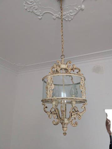 Plafondlamp - Metaal - gebogen glas