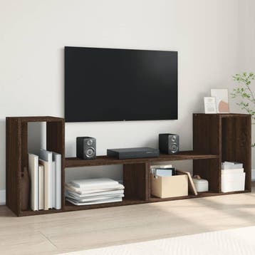 vidaXL Tv-meubelen 2 st 75x30x50 cm bewerkt hout bruin, Verzenden, Nieuw