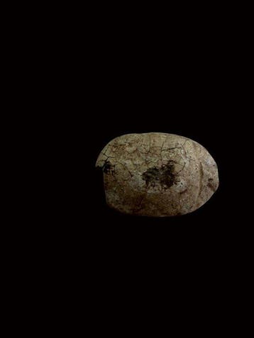 Oud-Egyptisch Speksteen scarabee-amulet met vleugels.