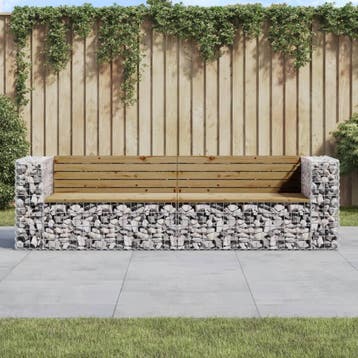 vidaXL Tuinbank schanskorfontwerp 244x71x65,5 cm, Verzenden