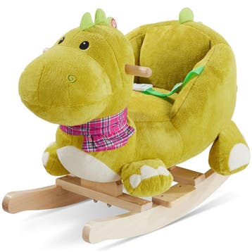 Schommeldier dinosaurus met pluche bekleding, Kinderen en Baby's, Speelgoed | Houten speelgoed, Verzenden, Nieuw