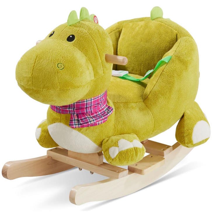Schommeldier dinosaurus met pluche bekleding, Kinderen en Baby's, Speelgoed | Houten speelgoed, Verzenden