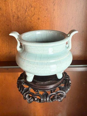 Chinees Guan-achtige celadon wierookvat - Porselein - China