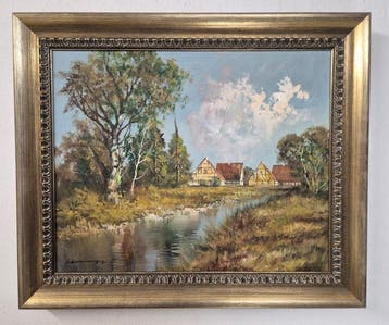 Walter Hohenegg (XX) - Landschaft mit Bach