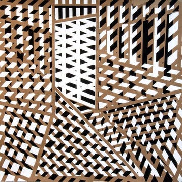 Baptiste Laurent - Porte N&B, XL acrylic on paper, 2018