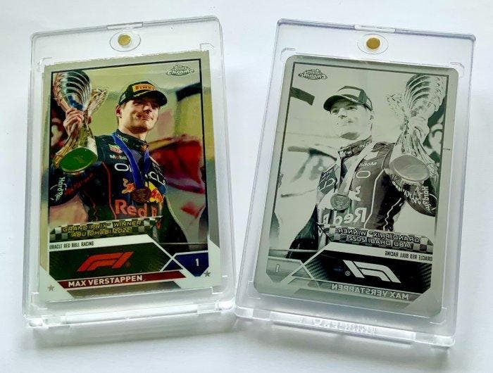 2023 Topps Max Verstappen 1/1 Black Printing Plate F1 Chrome, Collections, Autocollants