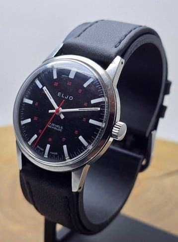 Eljo - Black Dial 24H Inner Track - Incabloc - 17 Jewels -, Nieuw