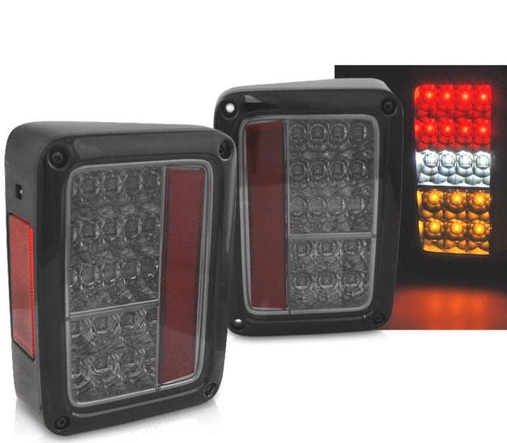 Feux Arrière Pour Jeep Wrangler 07-18 Full Led Fumé, Autos : Pièces & Accessoires, Éclairage, Envoi