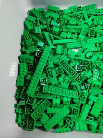 Lego - geen serie - Partij van 1000 groene bouwstenen -, Nieuw