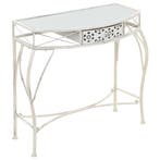 vidaXL Bijzettafel Franse stijl 82x39x76 cm metaal wit, Huis en Inrichting, Verzenden, Nieuw