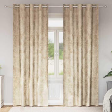 vidaXL Velvet Gordijnen met gordijnen 2 pcs Crème 260 x 140, Huis en Inrichting, Verzenden, Nieuw