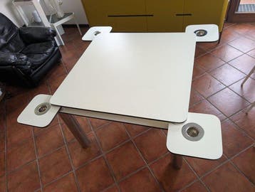 Zanotta - Joe Colombo - Speeltafel - Roestvrij staal,