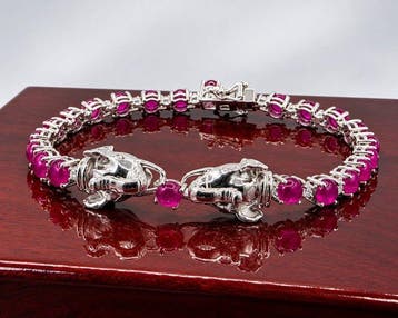 Zonder minimumprijs - Armband Zilver - 17.36ct. tw. Robijn -, Nieuw