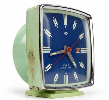 Diamond Shanghai China Vintage Mechanical Alarm Clock – Blue