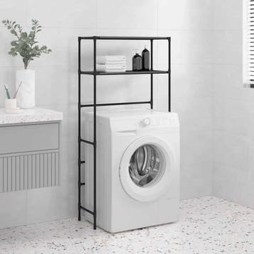 vidaXL Wasmachinerek 2-laags 69x28x143 cm ijzer zwart, Verzenden, Nieuw
