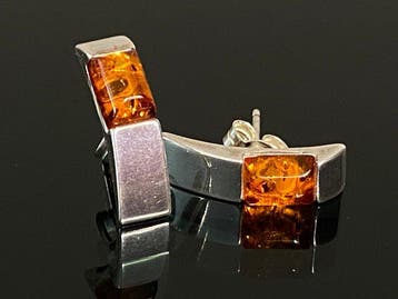 Vintage Baltische Glanzende Cognac-amber & 925