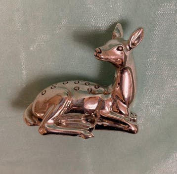 Nuova Max Art - Italy - Beeldje - Resting Fawn/Deer - 925