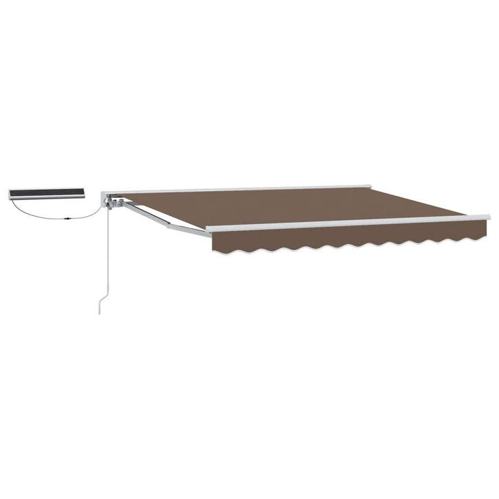vidaXL Elektrisch Uitschuifbare Zonneluifel Taupe 4,5 × 3 m, Tuin en Terras, Zonneschermen, Nieuw, Verzenden