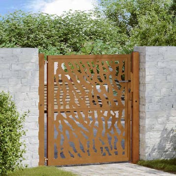 vidaXL Poort met sporenontwerp 100x100 cm weervast staal, Verzenden